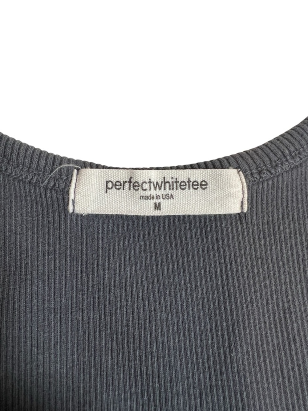 Perfect White Tee Blondie Structured Rib Tank Navy Blue Size Medium - Picture 3 of 5
